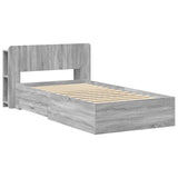 Bed Frame with Storage Grey Sonoma 90 x 190 cm Engineered Wood 3433712