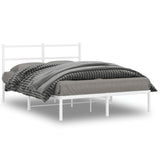 Metal Bed Frame without Mattress with Headboard White 140x200cm 355415