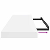 Floating Wall Shelves 2 pcs High Gloss White 80x23.5x3.8 cm MDF 323752