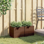 ZNTS Garden Planters 2 pcs Brown 36x30x32 cm Poly Rattan 3210532