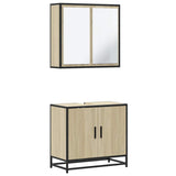 2 Piece Bathroom Furniture Set Sonoma Oak Engineered Wood 3300886