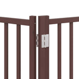 Dog Gate with Door Foldable 10 Panels Brown 800 cm Poplar Wood 3155747