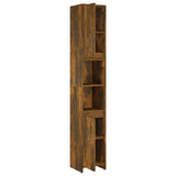 Bathroom Cabinet Smoked Oak 30x30x183.5 cm Engineered Wood 815108