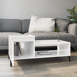 Coffee Table High Gloss White 100x50x45 cm Engineered Wood 821134