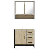 2 Piece Bathroom Furniture Set Sonoma Oak Engineered Wood 3300926