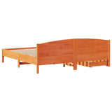 Bed Frame without Mattress Wax Brown 200x200 cm Solid Wood Pine 3301817