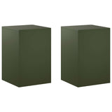 Plant Stand 2 pcs Olive Green 40 x 40 x 60 cm Steel 8012537