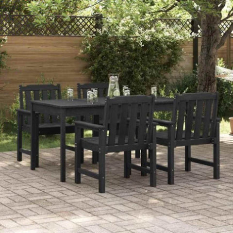 Garden Dining Chair 4 pcs Black 65.5 x 55.5 x 88cm Plastic 3335796