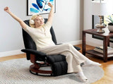 Reclining Swivel Chair, with Footrest - Black T3398P551725