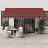 ZNTS Manual Retractable Awning Burgundy 450x300 cm 3215335