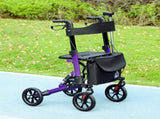 Folding Rollator Walker with Seat, Backrest, Lightweight Walking Frame with Storage Bag, Dual T3398P343246