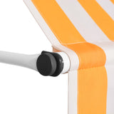 ZNTS Manual Retractable Awning 300 cm Orange and White Stripes 43234