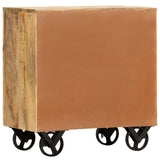 Side Cabinet with Wheel 70x40x75 cm Solid Mango Wood 285829