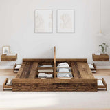 Storage Bed Frame Old Wood 180 x 200 cm Engineered Wood 3335275