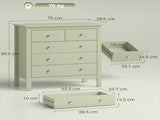 5 Drawer Chest of Drawers, Modern Dresser for Bedroom, Bedside Storage Cabinet, Wide Storage Unit T3398P555135