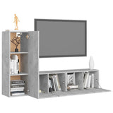 3 Piece TV Cabinet Set Concrete Grey Engineered Wood 3079093