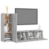3 Piece TV Cabinet Set Concrete Grey Engineered Wood 3079093