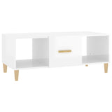 ZNTS Coffee Table High Gloss White 102x50x40 cm Engineered Wood 812696