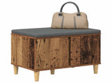 Hall Bench Old Wood 60 x 38 x 46 cm Engineered Wood and Fabric 891526