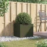 Planter Olive Green 49x47x46 cm Steel 841565