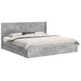 Bed Frame with Storage and Headboard Concrete Grey 200 x 200 cm 3413998