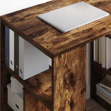 Desk with Shelf Smoked Oak 90 x 50 x 75 cm Engineered Wood 869510