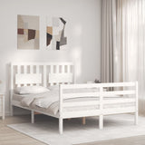 Bed Frame without Mattress White 140x190 cm Solid Wood 3194292