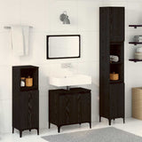 Bathroom Furniture Set with Door 3 pcs Black 30 x 30 x 180 cm 3333089
