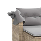 Garden Sofa Beige PE Rattan 2-seater Removable Covers 365785