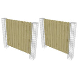 Fence Post 2 pcs Silver 20 x 20 x 190 cm Metal 143605