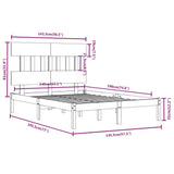 Bed Frame without Mattress White 140x190 cm Solid Wood 3104719