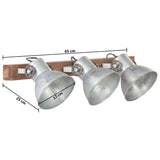 Industrial Wall Lamp Silver 65x25 cm E27 320502