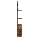 Coat Stand with Shoes Bench Smoked Oak 143 x 30 x 199.5 cm 8012046