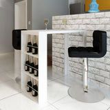 Bar Table MDF with Wine Rack High Gloss White 240820