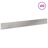 Lawn Edging 10 pcs 100 x 12 cm Steel Silver 8008800