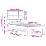 Bed Frame with Upholstered Headboard Black 100 x 200 cm 877441