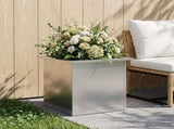 Garden Planter with LED Silver 40 x 40 x 40 cm Stainless Steel 8008134