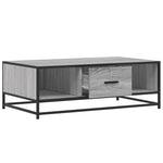 ZNTS Coffee Table Grey Sonoma 100x57x35 cm Engineered Wood and Metal 848762