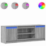 TV Cabinet with LED Grey Sonoma 139.5x34x50 cm Engineered Wood 852199