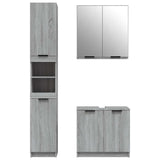 3 Piece Bathroom Cabinet Set Grey Sonoma Engineered Wood 3115882