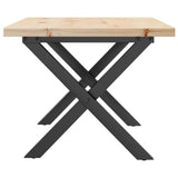 Coffee Table X-Frame 80x50x40.5 cm Solid Wood Pine and Steel 3282750
