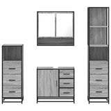 4 Piece Bathroom Furniture Set Grey Sonoma Engineered Wood 3301288