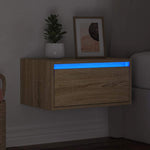 ZNTS Wall-mounted Bedside Cabinet with LED Lights Sonoma Oak 860215