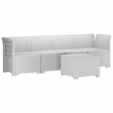 4-Seater Garden Sofa Rattan Look PP White 3443852
