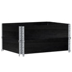 ZNTS Garden Planter Black 80x60 cm Solid Wood Pine 3295840