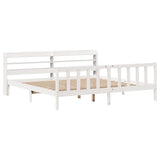 Bed Frame without Mattress White 180x200 cm Super King Solid Wood Pine 3306587