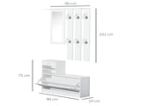 2PC Shoes Storage Chest Cloths Rack Unit w/Mirror Multiple Shelves Large Storage Capacity Shoes T3398P328326