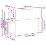 Headboard Cabinet with Storage Artisan Oak Engineered Wood 8001209