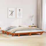 Bed Frame without Mattress Wax Brown 180x200 cm Super King Solid Wood Pine 3302266