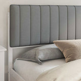 Bed Frame with Upholstered Headboard Light Grey 200 x 200 cm 3398213